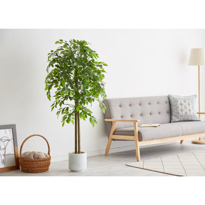 フェイクグリーン おしゃれ ベンジャミン 天然木 大型 中型 フィカスベンジャミン 据え置き 床置き 150cm ナチュラル シンプル 北欧 観葉植物 人工観葉植物 インテリアグリーン アートグリーン 玄関 鉢付き 風水 贈り物 目隠し 室内 大きい
