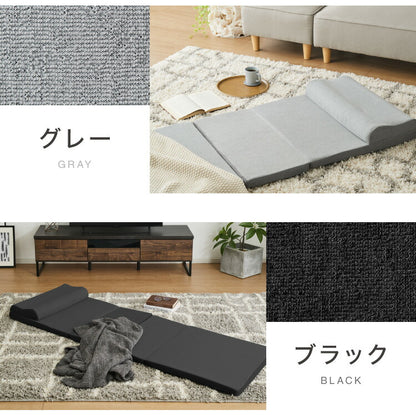 ごろ寝マット 折りたたみ 枕付き 両面タイプ タオル生地 メッシュ生地 消臭 抗菌 防臭 洗える カバー付き 60×180cm 持ち運び コンパクト 大人 ゴムバンド付き ごろ寝クッション 長座布団 マットレス