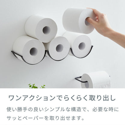 トイレットペーパーホルダー おしゃれ 壁付け 置き型 見せる収納 取り出しやすい おしゃれ インテリア DIY アンティーク インダストリアル シンプル ストッカー トイレ収納 ペーパーラック