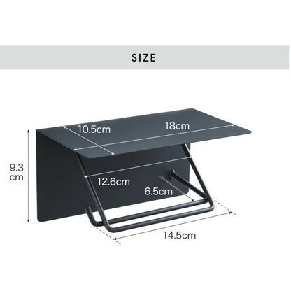 トイレットペーパーホルダー シングルタイプ 天板 オールスチール スチール 耐荷重5kg 棚付き 飾り棚 おしゃれ モダン トイレ 収納 賃貸 トイレ収納 トイレ用品
