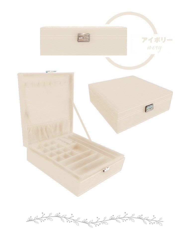 ジュエリーボックス 大容量 鍵付き フェルト 可愛い おしゃれ キッズ アクセサリーボックス ジュエリーケース 収納ボックス ジュエリー収納 ネックレス収納 アクセサリーケース ピアス ネックレス リング