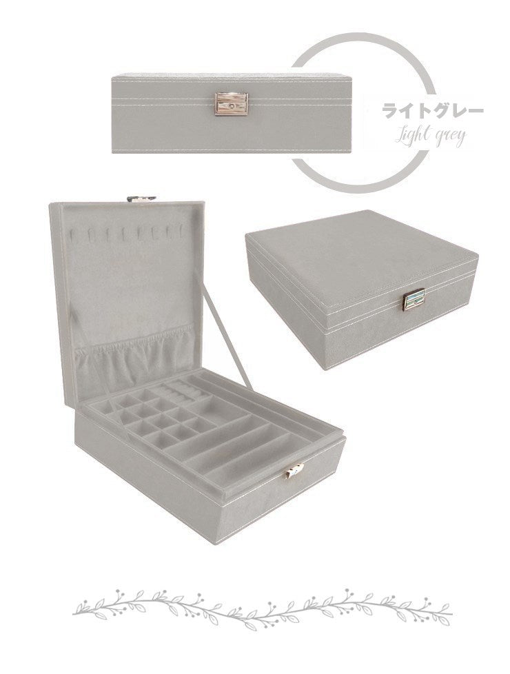 ジュエリーボックス 大容量 鍵付き フェルト 可愛い おしゃれ キッズ アクセサリーボックス ジュエリーケース 収納ボックス ジュエリー収納 ネックレス収納 アクセサリーケース ピアス ネックレス リング