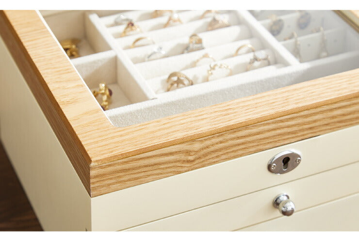 ジュエリーボックス アクセサリー 収納 木目 大容量 3段 アクセサリーケース 韓国 韓国インテリア ボックス ジュエリー 収納 可愛い おしゃれ 指輪 宝箱 鍵付き ネックレス ガラス ピアス プレゼント