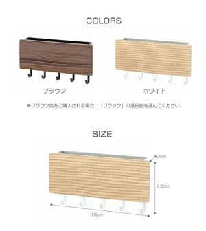 ホルダー付き キーフック 鍵 鍵掛け壁掛け収納 エントランスフック 竹製 シンプル おしゃれ 北欧 木目 コンパクト 小物入れ 玄関収納 収納 玄関ドア 玄関 扉 戸 かぎ 小物 ハンコ 印鑑