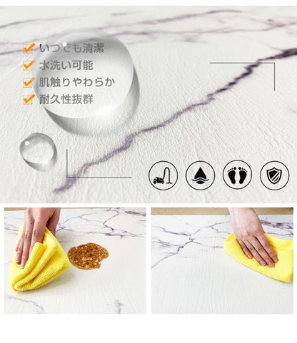 PVC キッチンマット 疲労軽減 45×240cm 拭ける 厚さ1.2cm 幅45cm もっちり 肉厚 撥水加工 厚手 240cm PVCマット 洗濯不要