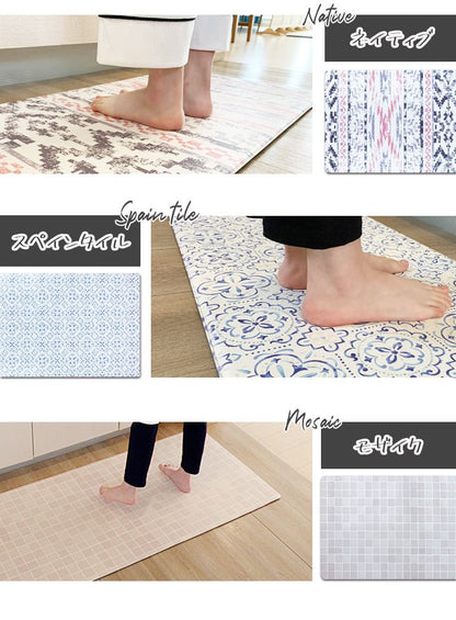 PVCキッチンマット 疲労軽減 体圧分散 厚さ1.2cm 拭ける 60×240cm ワイド 木目 大理石 幅60cm 抗菌 防臭 防ダニ もっちり 肉厚 撥水加工 240cm PVCマット ヨガマット 厚手 洗濯不要 廊下マット