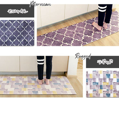 PVCキッチンマット 疲労軽減 体圧分散 厚さ1.2cm 拭ける 60×240cm ワイド 木目 大理石 幅60cm 抗菌 防臭 防ダニ もっちり 肉厚 撥水加工 240cm PVCマット ヨガマット 厚手 洗濯不要 廊下マット