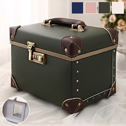 メイクボックス 鏡付き コスメボックス 大容量 収納 トレンチケース かわいい 人気 可愛い コスメケース バニティ コスメ収納 メイク収納 小物入れ 化粧品 化粧水 コスメ