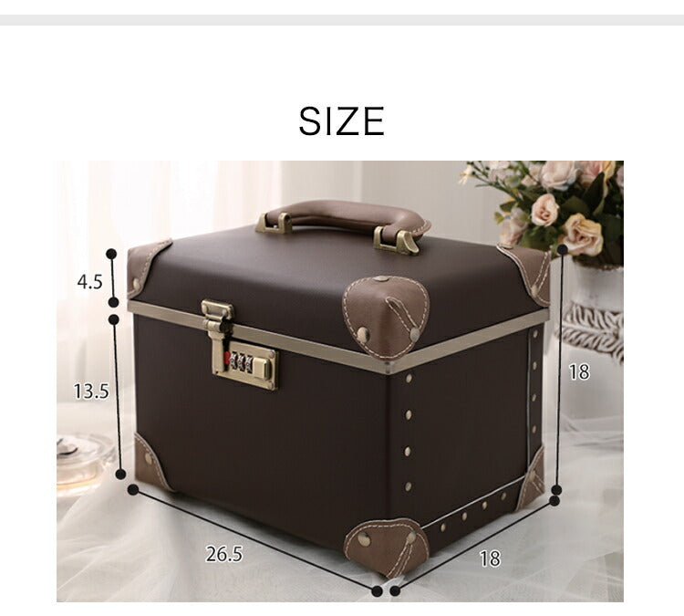 メイクボックス 鏡付き コスメボックス 大容量 収納 トレンチケース かわいい 人気 可愛い コスメケース バニティ コスメ収納 メイク収納 小物入れ 化粧品 化粧水 コスメ