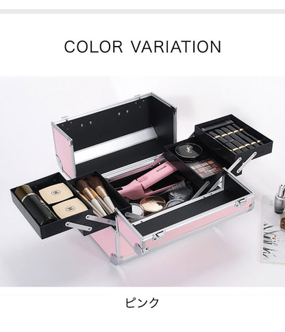 メイクボックス コスメボックス 大容量 収納 鍵付き ハードタイプ プロ用 アルミ ショルダーベルト かわいい 人気 可愛い ギフト プレゼント 収納ケース コスメケース