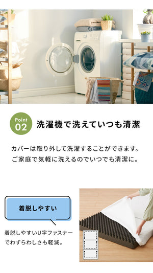 マットレスカバー 10cm 三つ折り セミシングル シングル 洗える リバーシブル メッシュ パイル ホワイト ブラウン ブラック ベージュ ネイビー グレー シンプル マットレスシーツ カバー シーツ ボックスシーツ コの字ファスナー