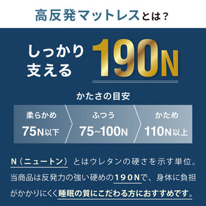 【選べる中材3タイプ】マットレス 折りたたみ 高反発 竹炭入り シングル 3Dセル 3つ折り フラット プロファイル 厚さ10cm 190N 抗菌 防臭 洗える