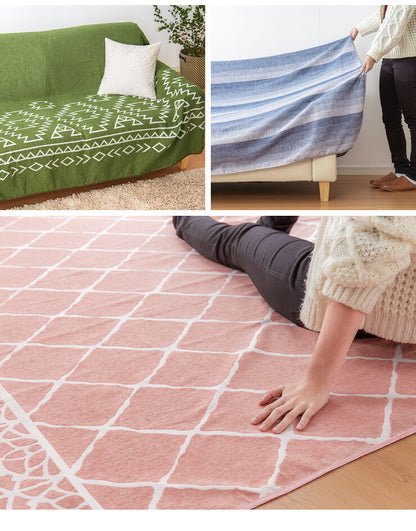 マルチカバー 長方形 150×225cm 北欧 かわいい おしゃれ シェニール織 布 無地 洗える ウォッシャブル 洗濯可 2人掛け マルチクロス テーブルクロス ソファカバー ソファーカバー ブランケット ラグ テーブルクロス スロー