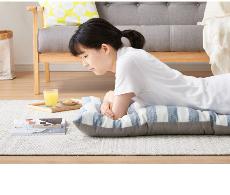 長座布団 抗菌 防臭 洗える 丸洗いOK 防水 撥水 ノンホルム リバーシブル 起毛素材 ボーダー 60×170cm 一人暮らし おしゃれ シンプル お昼寝 ごろ寝マット ごろ寝 座布団 クッション マット ソファー