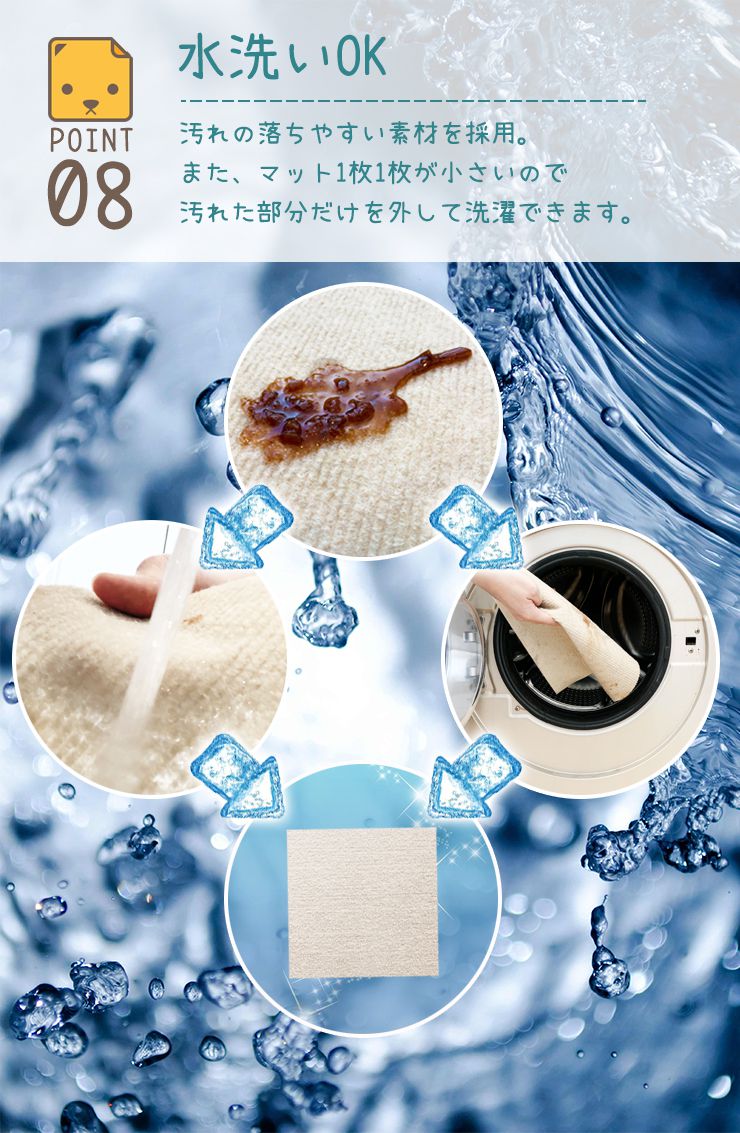 マット 12枚入 45×45cm 1.5畳 滑り止めマット タイルマット 抗菌 防臭 吸着タイルマット ペット用 ペットマット 厚さ4mm フロアマット ジョイントマット 防音