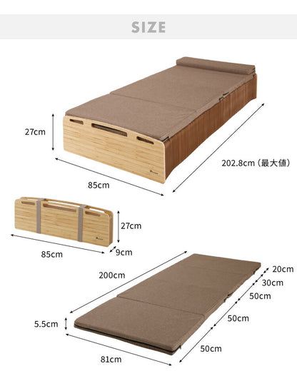 ベッド 折りたたみ ペーパーベッド セミシングル 幅85cm 耐荷重120kg 伸縮式 組み立て簡単 撥水加工 マットレス付き 隙間収納 シンプル 北欧 省スペース 来客用 1人暮らし おしゃれ コンパクト 紙製ベッド 折りたたみベッド