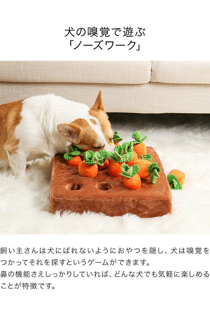 ペット おもちゃ ノーズワーク にんじん畑 嗅覚訓練 洗える 滑り止めつき 犬 猫 知育玩具 ペットグッズ ペット用品 いぬ ねこ 人参 ぬいぐるみ 犬用品