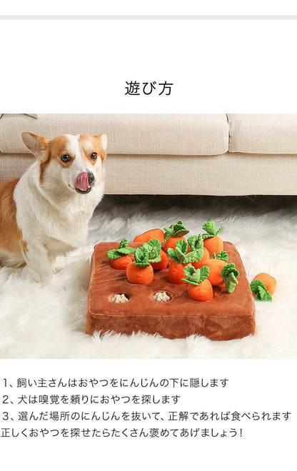 ペット おもちゃ ノーズワーク にんじん畑 嗅覚訓練 洗える 滑り止めつき 犬 猫 知育玩具 ペットグッズ ペット用品 いぬ ねこ 人参 ぬいぐるみ 犬用品