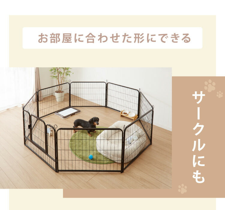 ペットケージ 犬 高さ60cm ブラック ドア付き 八角形 長方形