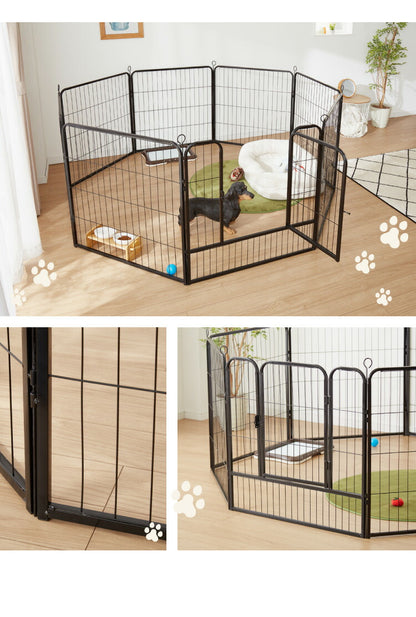 ペットサークル 折りたたみ 高さ80cm ドア付き 組立簡単 八角形 ジョイント式 おしゃれ フェンス ドッグケージ 犬ケージ ペットケージ ペットフェンス 中型犬 大型犬 犬用 ラージタイプ 室内 屋外 柵 多頭飼い 広い 小型犬