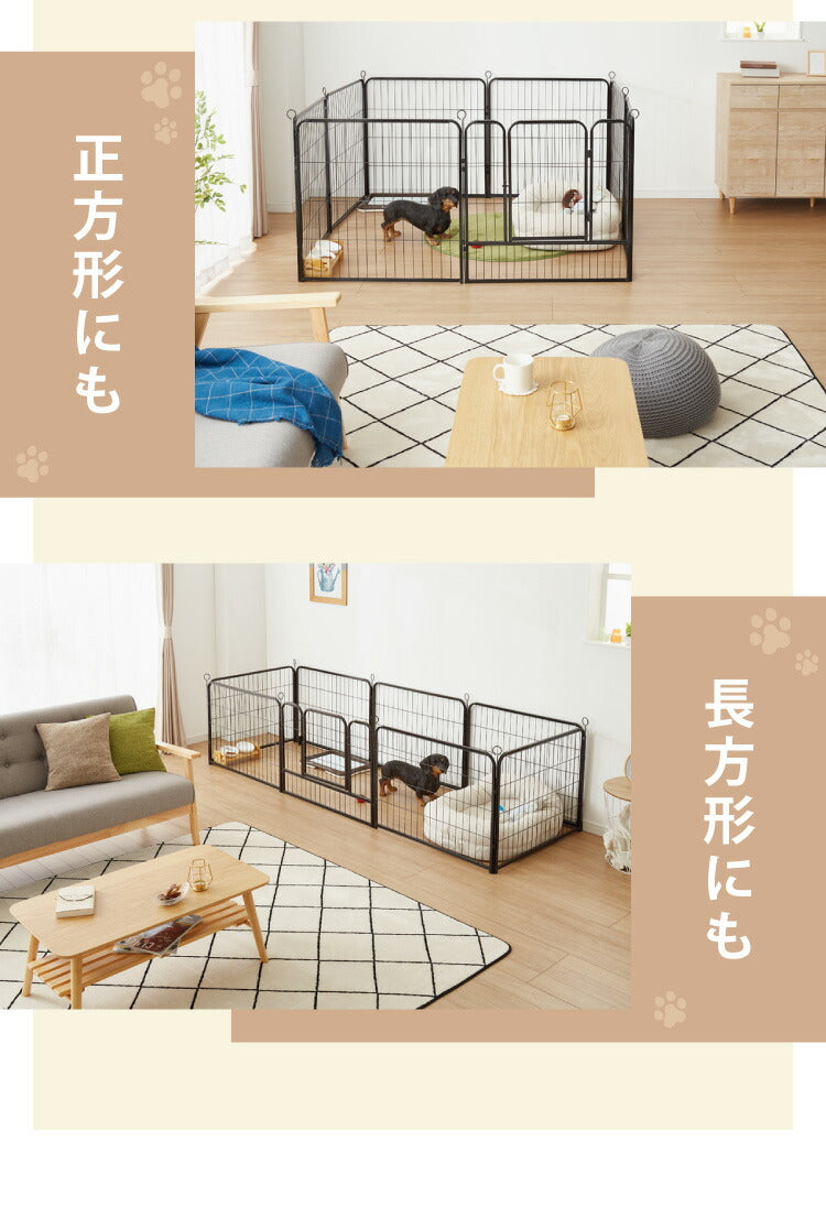 ペットサークル 折りたたみ 高さ80cm ドア付き 組立簡単 八角形
