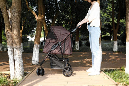 ペットカート 折りたたみ 多頭 ワンタッチ 3輪 軽量 ストッパー付き ペットバギー 小型犬 大型犬 中型犬  コンパクト 猫 犬 お散歩 小動物