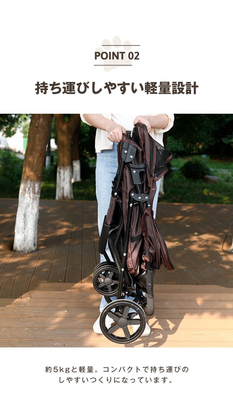 ペットカート 折りたたみ 多頭 ワンタッチ 3輪 軽量 ストッパー付き ペットバギー 小型犬 大型犬 中型犬  コンパクト 猫 犬 お散歩 小動物