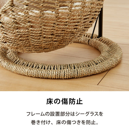 ペット用ハンギングチェア クッション付き シーグラス製 丸型 おしゃれ ナチュラル 北欧 かわいい ペットチェア 猫ベッド ペットベッド ペットハウス キャットチェア ペット用 猫用 ペット用家具 キャットハウス 吊り下げ式 ペット 室内