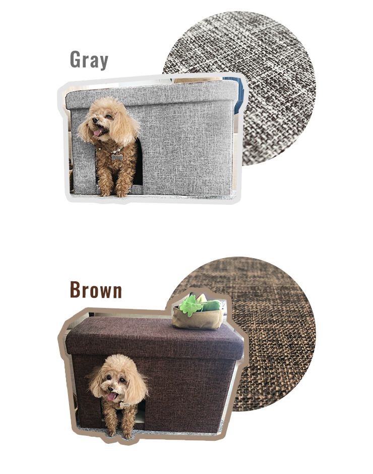 ペットハウス スツール ワイド 長方形 幅60cm ファーブリック 折りたたみ 耐荷重100kg 撥水 おしゃれ ペット用ハウス 折りたたみ