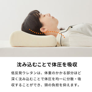 まくら 低反発 ロング 幅140cm 洗えるカバー ウレタン 80N 柔か 体圧分散 パイル生地 アイボリー ブラウン グレー 選べる高さ 寝返り 安眠 快眠 ロングピロー ロング枕 枕