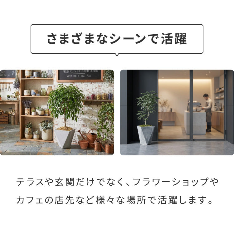 プランター 大型 26cm×26cm 三角形 シャープ コンクリート ファイバークレイ 軽量 おしゃれ モダン 打ちっぱなし テーパー型 ポリゴン ガーデニング 植木鉢 鉢植え 大型プランター