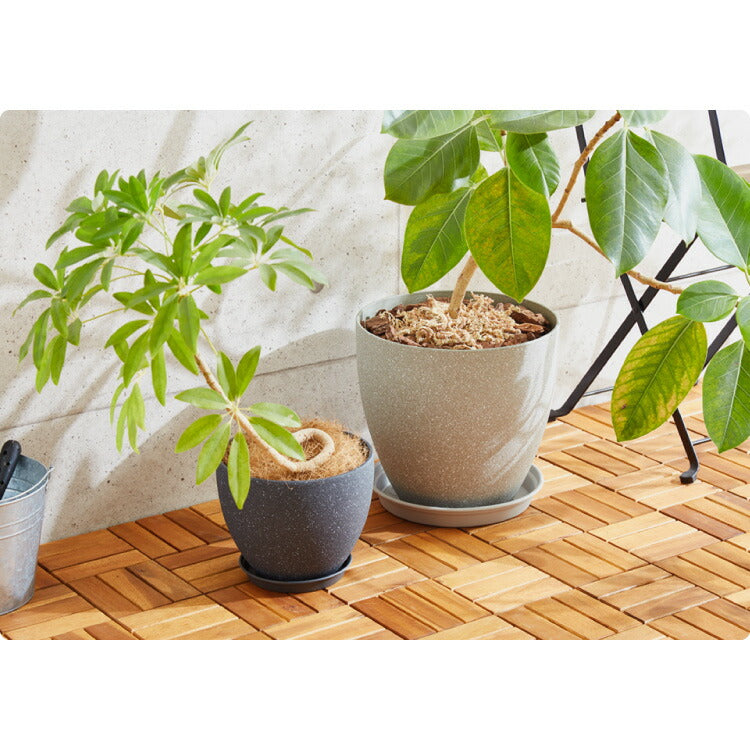 植木鉢 鉢 直径23cm 8号 おしゃれ モダン ガーデニング 植木鉢 鉢カバー プランターカバー PP樹脂 観葉植物 屋外 室内 軽い インテリア 鉢皿 ソーサー付き グレー
