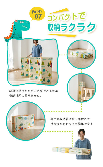 プレイマット 折りたたみ 大判 196×178cm 防水 床暖房対応 リバーシブル 滑り止め ベビー 赤ちゃん キッズ 折り畳み フロアマット 収納可能 防音 ピクニック 運動会 キャンプ プール下