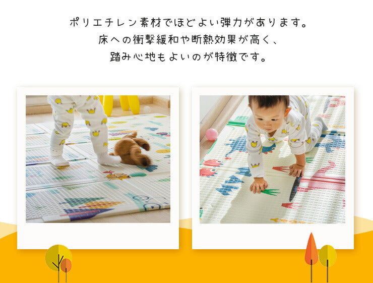 プレイマット 折りたたみ 大判 196×178cm 防水 床暖房対応 リバーシブル 滑り止め ベビー 赤ちゃん キッズ 折り畳み フロアマット 収納可能 防音 ピクニック 運動会 キャンプ プール下