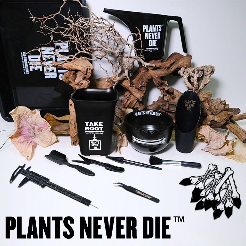 【plants never die】【正規販売店】 園芸7点セット ガーデニング ツール セット 7点 ポット じょうろ トレー ネームタグ 土入れ スケール ピン 園芸用品 おしゃれ 道具 園芸作業ツール セット