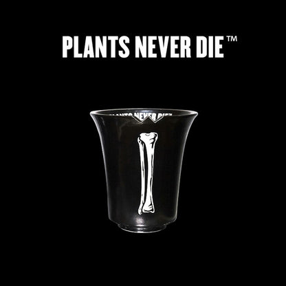 【plants never die】【正規販売店】 香港骨高鉢 W13.5cm×H14cm 鉢植え おしゃれ 骨 イラスト ブラック 径13.5 高さ14.0 陶器 ガーデニング 屋外 屋内 プランター 植木鉢 観葉植物 インテリア 雑貨