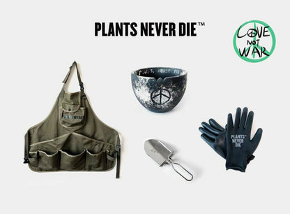 【plants never die】【正規販売店】 反戦鉢 W14.2cm×H10.5cm 鉢植え おしゃれ 骨 イラスト ブラック 径14.2 高さ10.5 陶器 ガーデニング 屋外 屋内 プランター 植木鉢 観葉植物 インテリア 雑貨 鉢