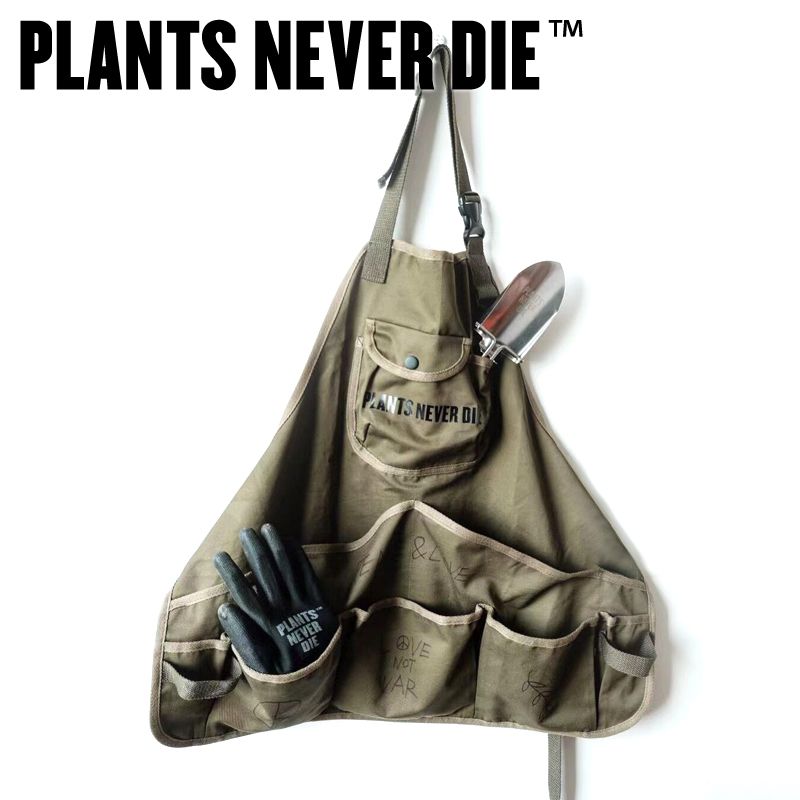 【plants never die】【正規販売店】 グッズ3点セット ガーデニング セット 3点 ポケットつき エプロン 折りたたみ ステンレス スコップ袋つき グローブ おしゃれ ガーデニング 園芸グッズ 手入れ