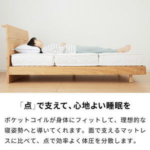 三つ折り ポケットコイル マットレス シングル 厚さ17cm 圧縮梱包 ホワイト 通気性 折りたたみ 両面リバーシブル 体圧分散 ベッド ポケットコイルロールマットレス マット ホワイト ロール梱包