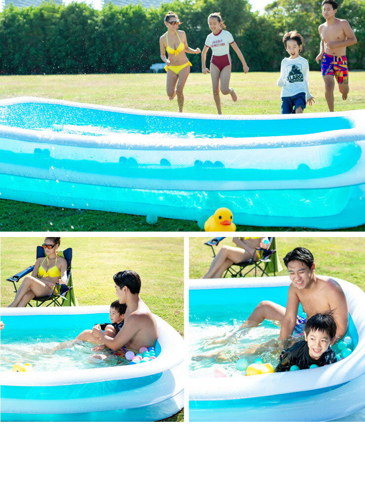 プール ビニールプール 大型 ノーマル 2.6m×1.7m ファミリープール キッズプール エアープール 屋外用 長方形