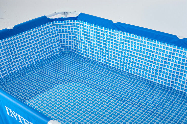 プール INTEX フレームプール 220×150×60cm レクタングラー 長方形 補修シート付 丈夫 レジャープール ファミリープール 家庭用プール 大型プール 水遊び 子供用プール 庭 キッズ 28270 ビニールプール 空気入れ不要