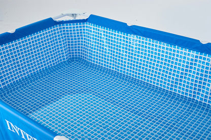 プール INTEX フレームプール 220×150×60cm レクタングラー 長方形 補修シート付 丈夫 レジャープール ファミリープール 家庭用プール 大型プール 水遊び 子供用プール 庭 キッズ 28270 ビニールプール 空気入れ不要