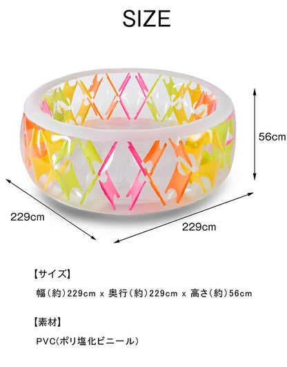 プール INTEX ビニールプール 円形 229×229cm 補修シート付 ファミリープール 家庭用プール 大型プール 水遊び オーバルプール 子供用プール キッズプール 庭 ベランダ かわいい 57194