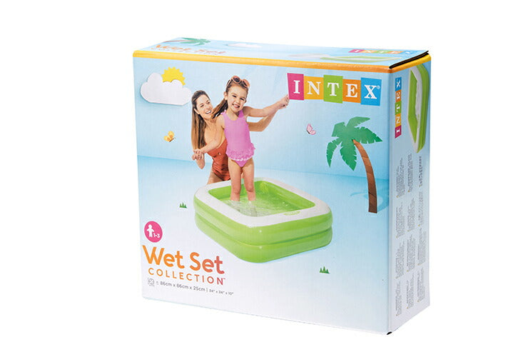 プール INTEX ビニールプール 正方形 86×86cm 補修シート付 柔らかい 子供用プール 家庭用プール 小型プール 水遊び プール キッズプール 庭 ベランダ かわいい 57100