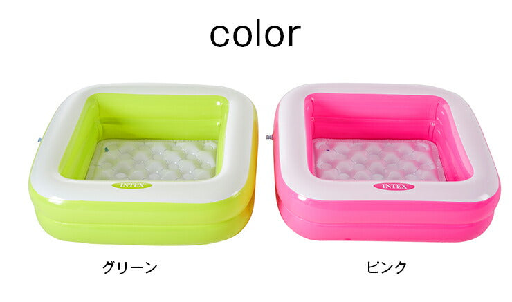 プール INTEX ビニールプール 正方形 86×86cm 補修シート付 柔らかい 子供用プール 家庭用プール 小型プール 水遊び プール キッズプール 庭 ベランダ かわいい 57100