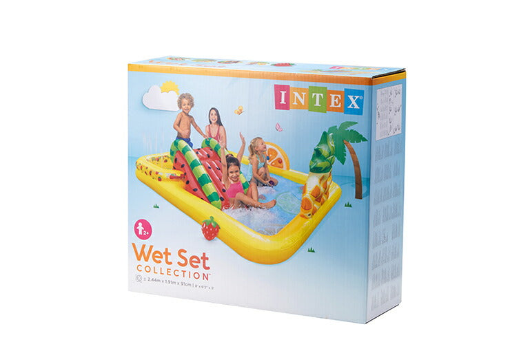 プール INTEX ビニールプール ファンフルーティプレイセンター Fun'N Fruity Play Center 補修シート付 ファミリープール 家庭用プール 大型プール 水遊び 子供用プール キッズプール おもちゃ 滑り台