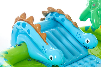 プール INTEX ビニールプール リトルディノプレイセンター Little Dino Play Center 補修シート付 ファミリープール 家庭用プール 大型プール 水遊び 子供用プール キッズプール おもちゃ 滑り台