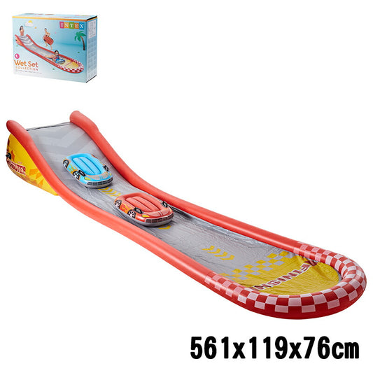 プール INTEX ウォータースライダー レーシングファンスライド Racing Fun Slide 補修シート付 滑り台 すべり台 水遊び 子供用プール キッズプール おもちゃ 庭 ベランダ 57167