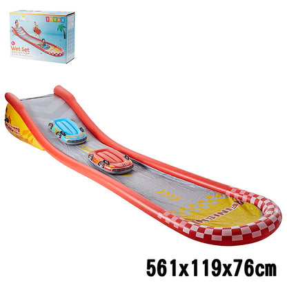 プール INTEX ウォータースライダー レーシングファンスライド Racing Fun Slide 補修シート付 滑り台 すべり台 水遊び 子供用プール キッズプール おもちゃ 庭 ベランダ 57167