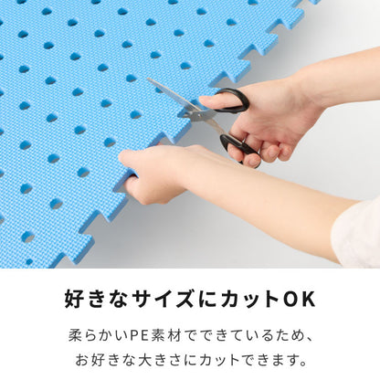 プールマット ジョイント マット ビニールプール用 折りたたみ 大判 16枚 61cm 厚み1cm デコボコ軽減 シンプル ブルー ブラック ジョイントマット パズルマット お手入れ簡単 滑り止め 水遊び 水切り【送料無料】